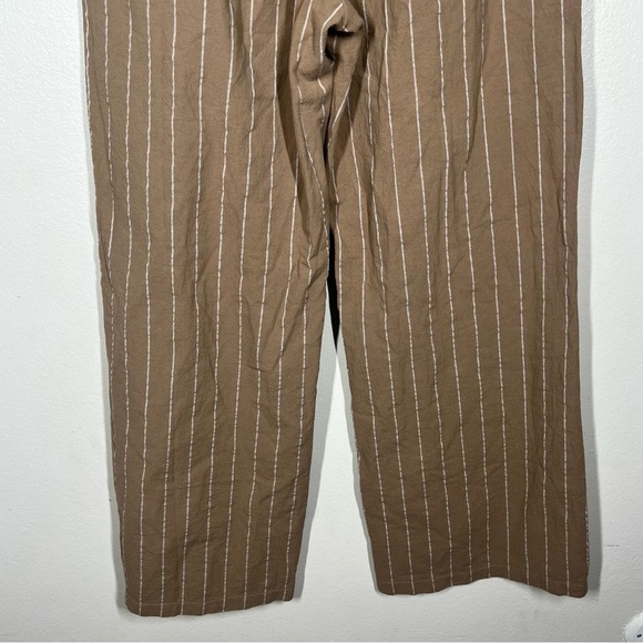 Sienna Sky Womens Tan Stripe Pull On Cotton Pants Wide Leg Size XL Coastal - Picture 8 of 9
